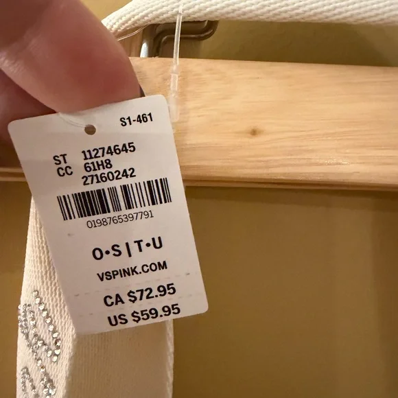 PINK Victoria's Secret White Tote with Perforated Design - Picture 3 of 3